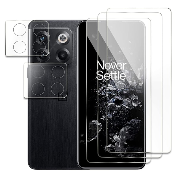 Oneplus 10T Skärmskydd och Kameralinsskydd (2-pack) Transparent