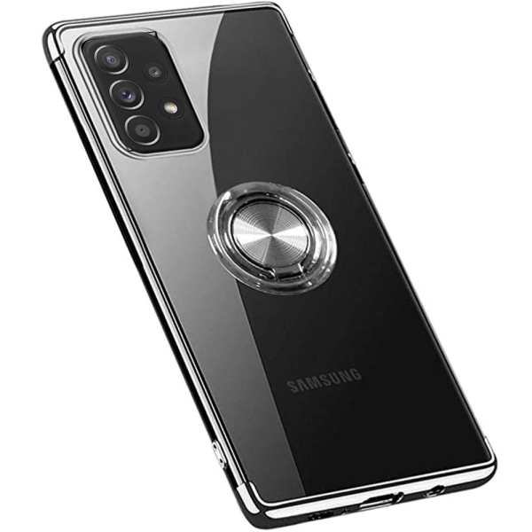 Samsung Galaxy A72 - Tyylikäs silikonikuori sormustelineellä Roséguld