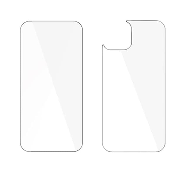 2-Pack iPhone 15 Fram- & Baksida Skärmskydd 0,3mm Transparent