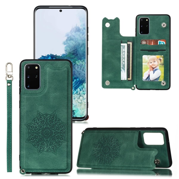 Samsung Galaxy S20 FE - Stilfuldt praktisk cover med kortholder Grön