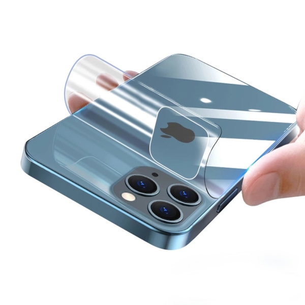 2-PAKK iPhone 13 Pro Max Bakside Hydrogel Skjermbeskytter 0,3 mm Transparent/Genomskinlig