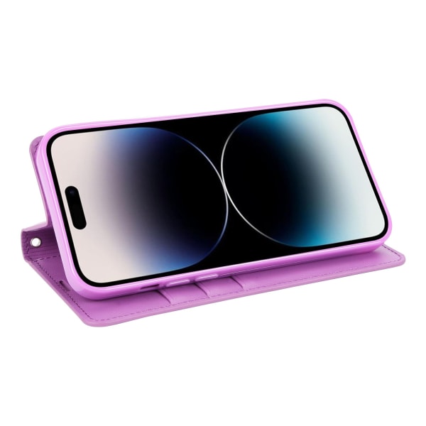 iPhone 15 plus - Sileä Smart HANMAN -lompakkokotelo Pink