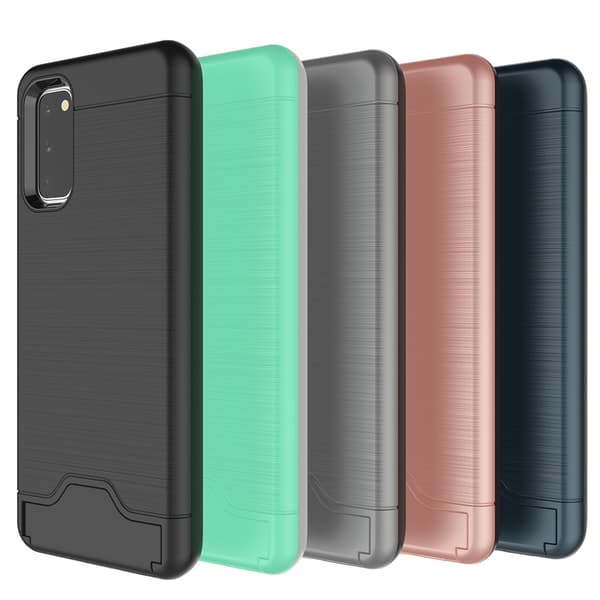 Genomtänkt Skal med Kortfack - Samsung Galaxy S20 Plus Grön
