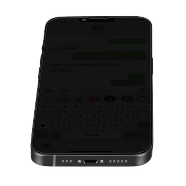 3-pak iPhone 15 skærmbeskyttelse Anti-Spy HD 0,3mm Svart