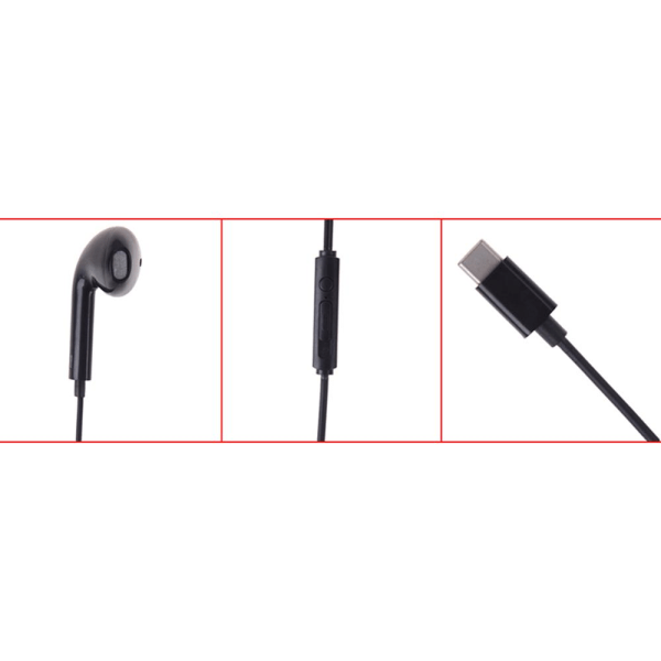 Kraftfulla Stilrena In-Ear Type-C Hörlurar Svart