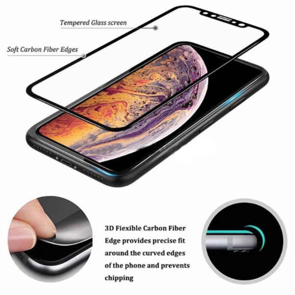HuTechs 4-PACK Carbon Screen Protector (3D) for iPhone XS Max Svart