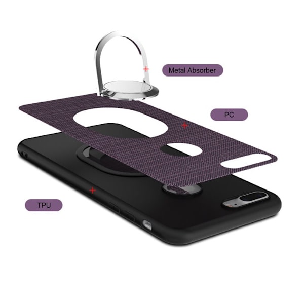 iPhone 6/6S - Praktiskt Silikonskal med Ringh�llare FLOVEME Lila