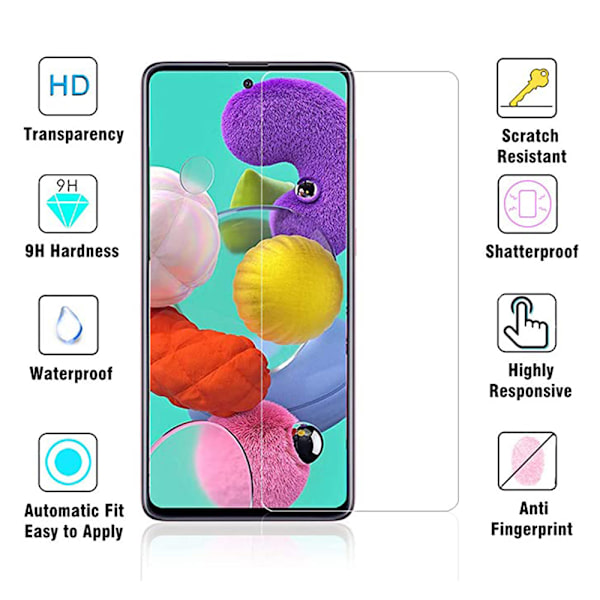 Samsung Galaxy A41 Standard 5-PACK näytönsuoja 9H 0,3mm Transparent/Genomskinlig