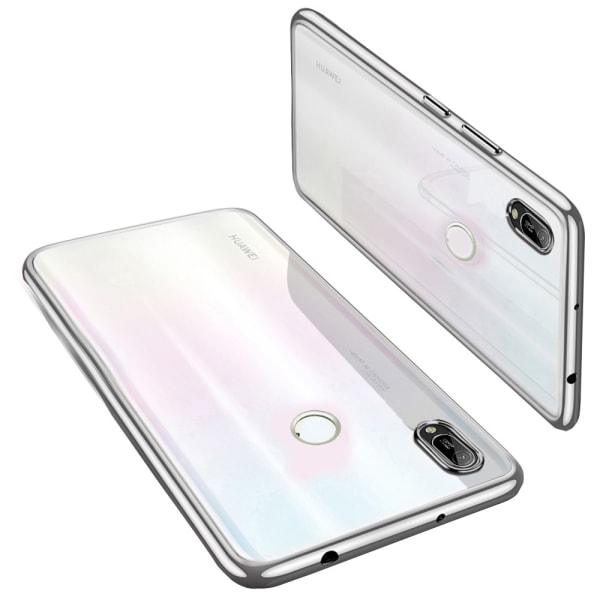 Huawei Y6 2019 - Stilfuldt beskyttende silikonecover FLOVEME Silver Silver