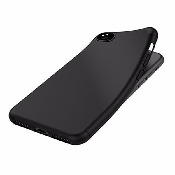 iPhone 7 - Mattbehandlat Silikonskal & Mjukt Skärmskydd Svart