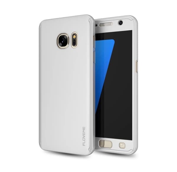 Praktiskt Skyddsfodral för Galaxy S7 edge (2 delar) Silver/Grå