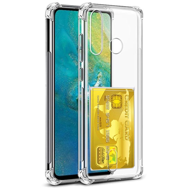 Huawei P30 Lite - Cover med kortholder Transparent/Genomskinlig Transparent/Genomskinlig