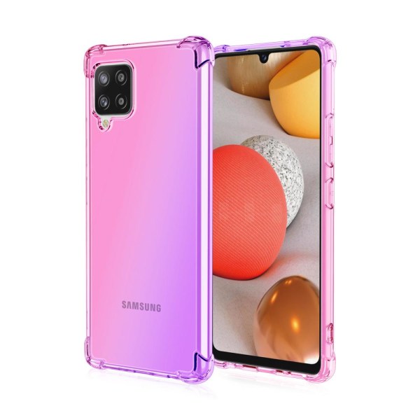 Samsung Galaxy A42 - Stilfuldt beskyttende silikonecover (FLOVEME) Blå/Rosa