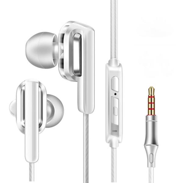 Heavy Bass AUX In-Ear hörlurar Vit