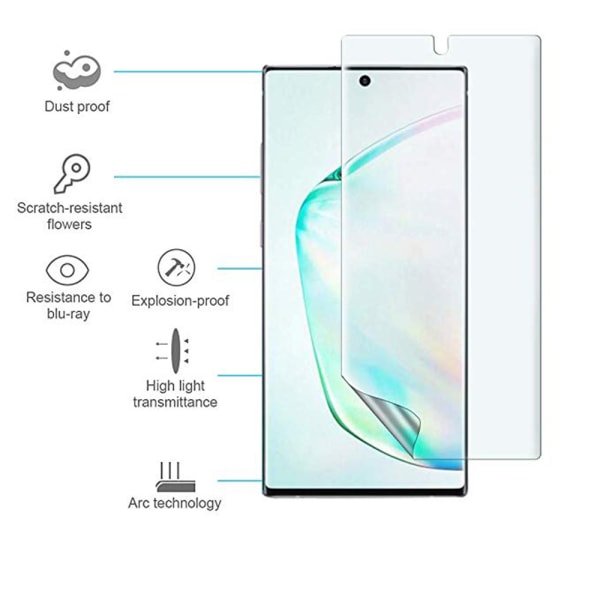 Note 10 Näytönsuoja 9H Nano-Soft Screen-Fit HD-Clear Transparent/Genomskinlig