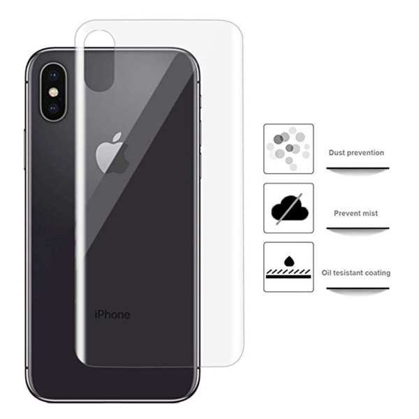 Edessä ja takana iPhone XS Max 2-PACK näytönsuoja 9H Nano-Soft Transparent/Genomskinlig Transparent/Genomskinlig