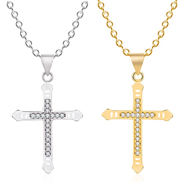 Elegant Kors Halsband Guld