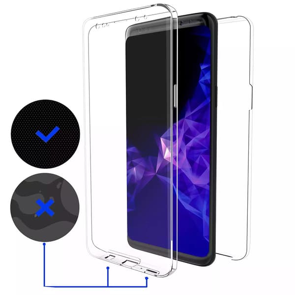 Samsung Galaxy S10e - Dubbelt Silikonfodral med Touchfunktion Transparent