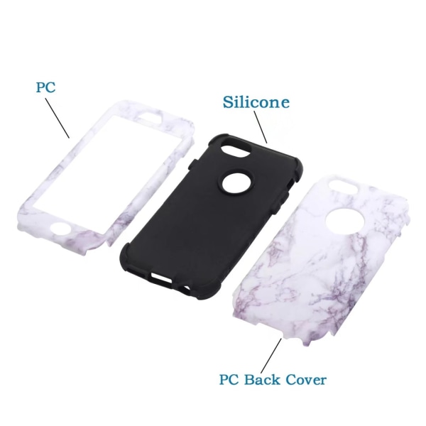 Elegant Flerdelat Skyddsfodral till iPhone 6/6S Plus Blå