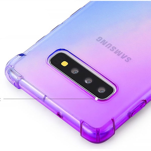 Samsung Galaxy S10 Plus - St�td�mpande Floveme Silikonskal Rosa/Lila