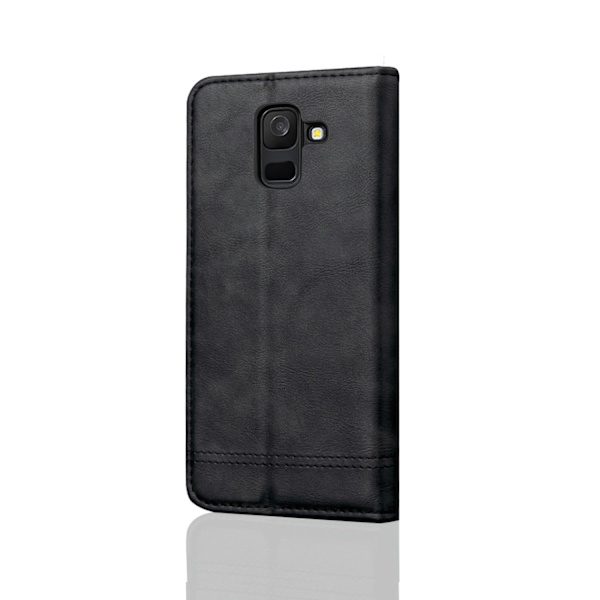 Elegant Etui med Lommebok til Samsung Galaxy A6 Plus Svart