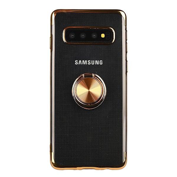 Exklusivt Robust Silikonskal Ringhållare - Samsung Galaxy S10E Svart