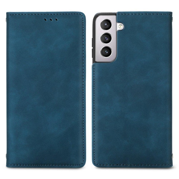 Samsung Galaxy S21 Plus - Stilig, glatt lommebokdeksel Mörkblå