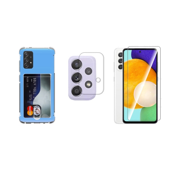 1 Set Samsung Galaxy A72 Skal + Skärmskydd + Kameralinsskydd Transparent