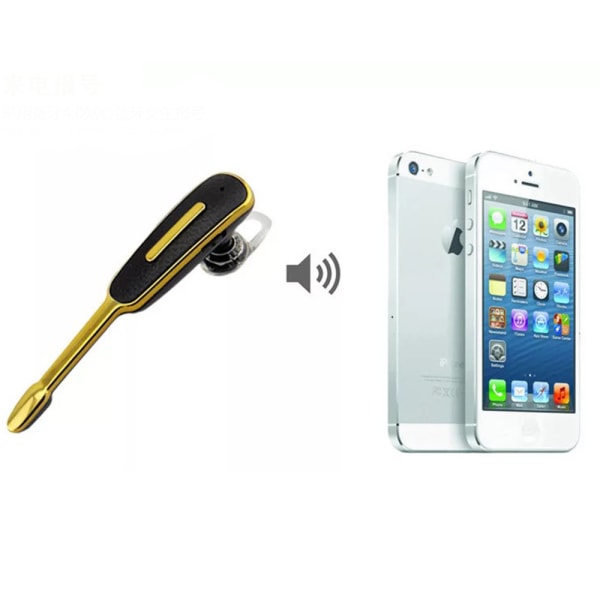 Praktisk håndfri Bluetooth-hovedtelefon Guld/Vit