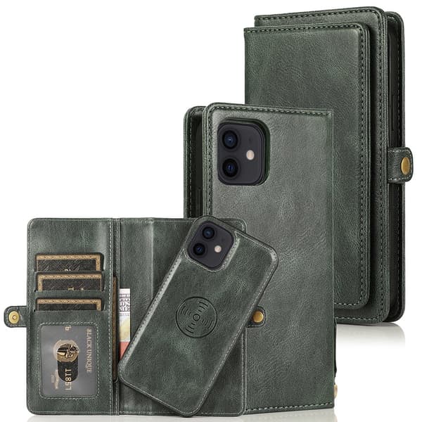 iPhone 12 - 2 i 1 Pung Etui Mörkblå