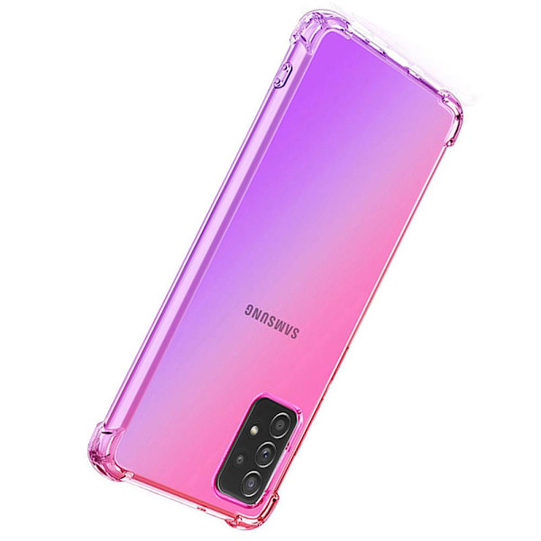 Samsung Galaxy A72 - St�td�mpande Stilrent Silikonskal Blå/Rosa