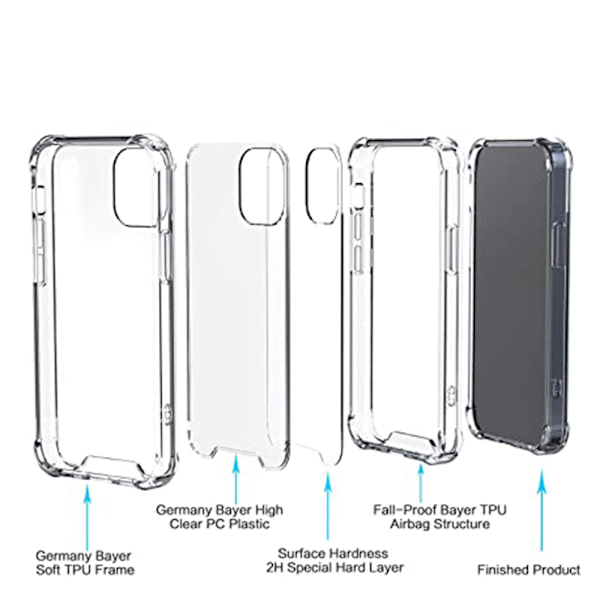 iPhone 12 - Skyddande Floveme Skal med Korthållare Transparent