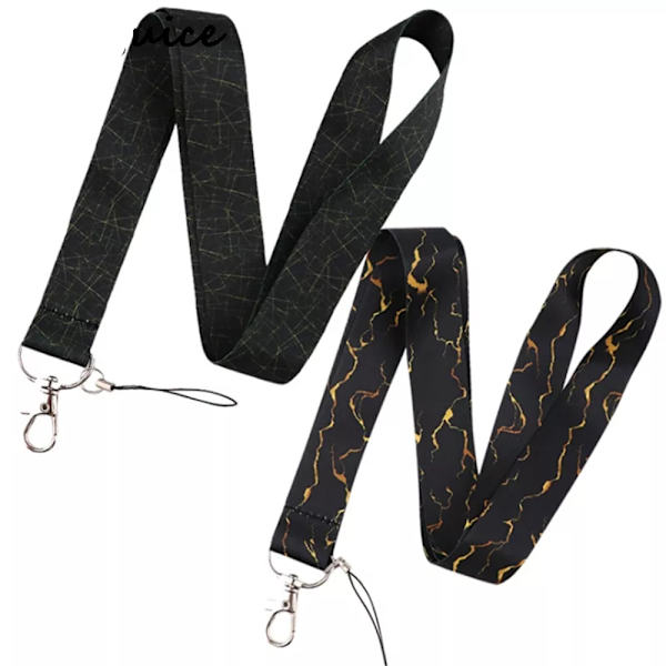 Nyckelband (Marmor-design) Svart