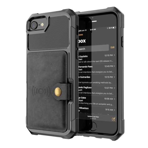 iPhone SE 2020 - Eksklusivt cover med kortrum Brun