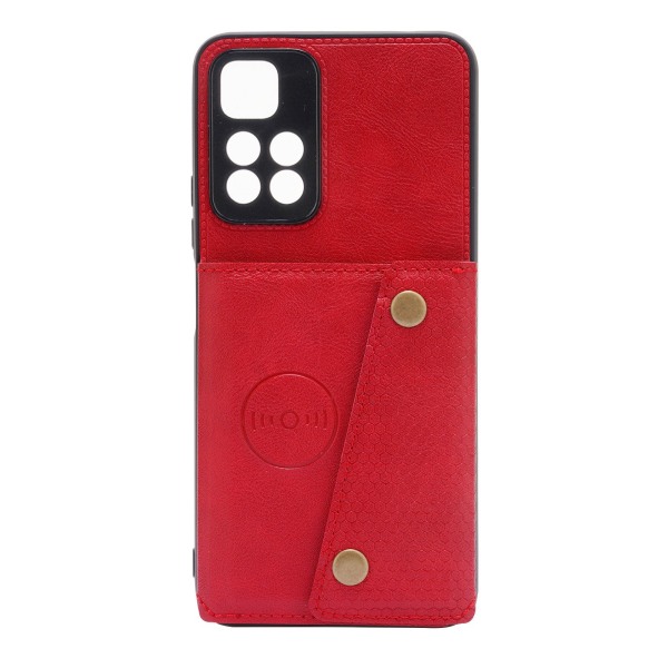 Xiaomi Redmi Note 11 - Käytännöllinen kansi korttitelineellä Röd