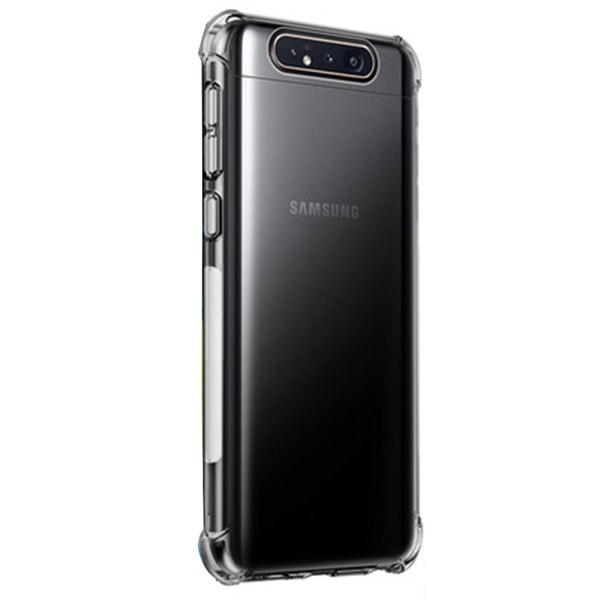 Samsung Galaxy A80 - Slitesterk silikondeksel tykt hjørne FLOVEME Svart/Guld