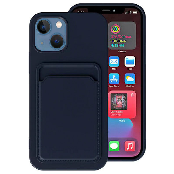 iPhone 13 Mini - Smart Skal med Korthållare Aprikos