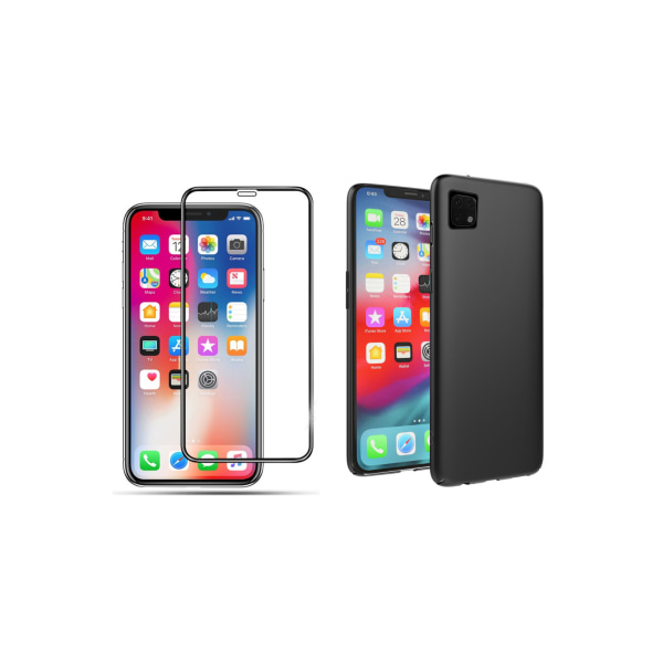 iPhone 11 - Mattbehandlat Silikonskal & 2.5-D Skärmskydd Svart