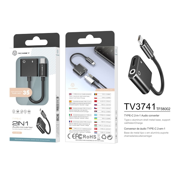 Praktisk USB Typ-C till 3.5mm Adapter och Laddning