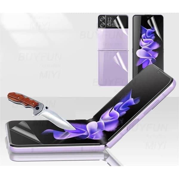 2-PACK Samsung Galaxy Z Flip 3 -Skärmskydd Hydrogel (Fram & bak) Transparent