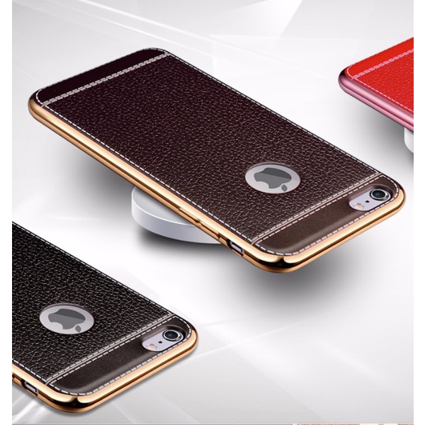 Tyylikäs Exclusive kotelo - LEMAN (VINTAGE-sarja) iPhone 7 ORIGINAL Röd