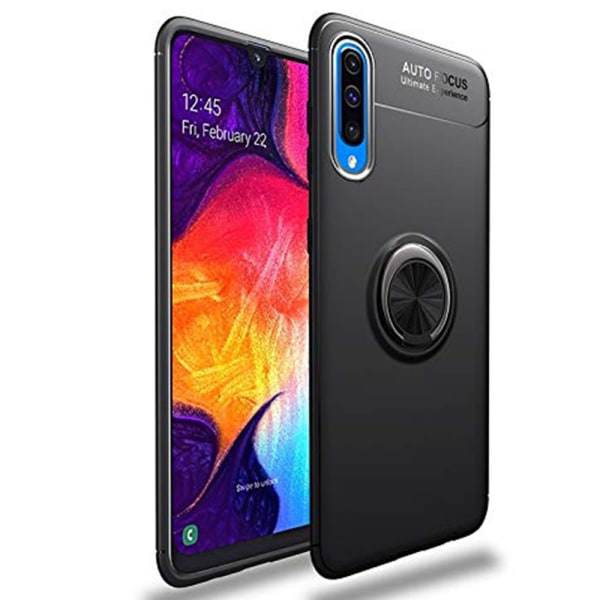 Samsung Galaxy A50 - Stilsäkert AUTO FOCUS Skal Ringhållare Svart/Svart Svart/Svart