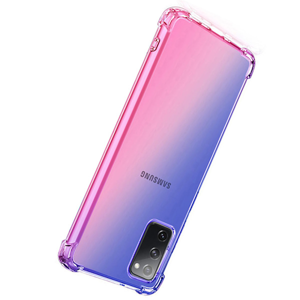 Samsung Galaxy S20 FE - Stötdämpande Silikonskal i Coola färger Blå/Rosa