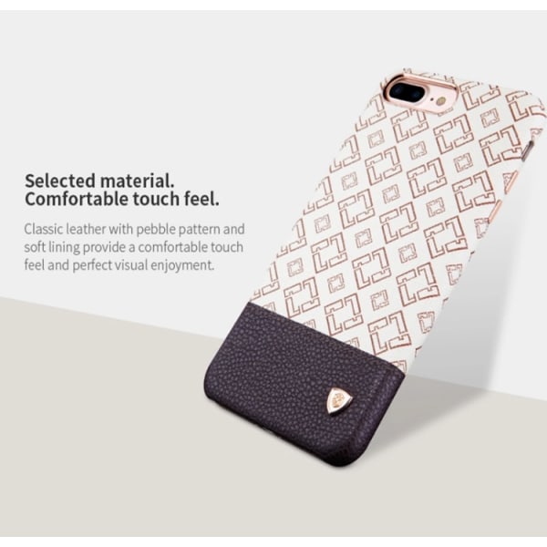 iPhone 7 - Stilfuldt cover med læderdetalje fra NILLKIN Vit