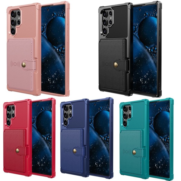 Samsung Galaxy S23 Ultra - Skal med Korthållare Blå