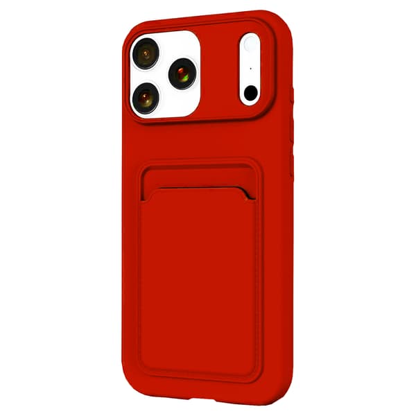 Slitstarkt Skal med 1 kortfack till iPhone 17 Pro Max Rosa