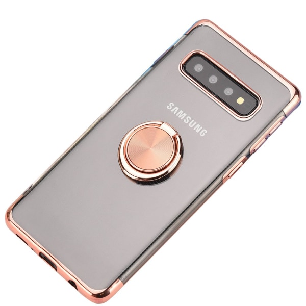 Samsung Galaxy S10E - Praktisk Silikone Case Ring Holder FLOVEME Blå