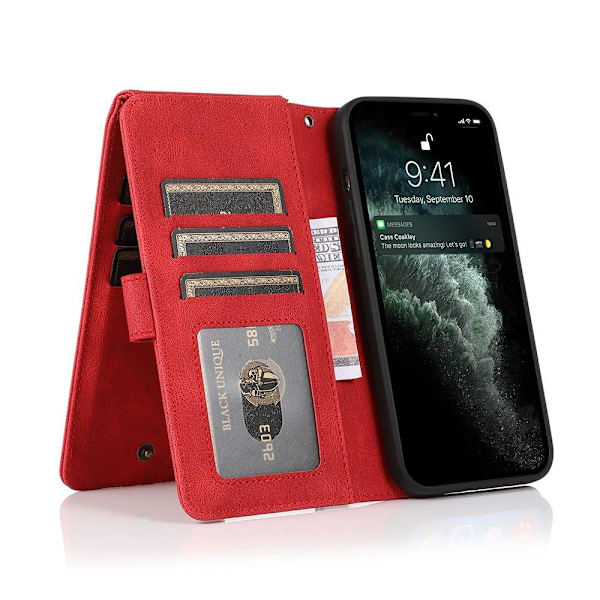iPhone 12 Pro Max - Elegant Robust Plånboksfodral Mörkgrön