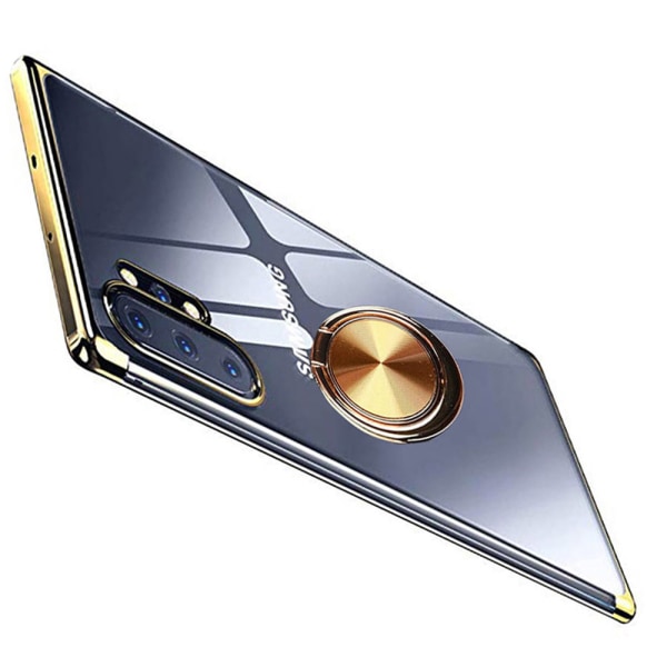 Samsung Galaxy Note10 Plus - Fleksibelt cover med ringholder Blå Blå