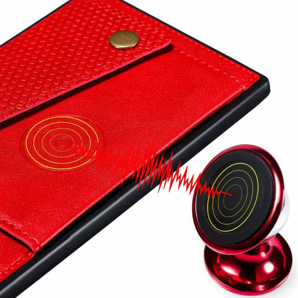 Stilig deksel med kortholder - Huawei P40 Lite Röd